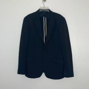 Scotch & Soda Black Stretch Unlined Casual Double Vent Blazer Size Large